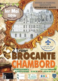 Grande brocante de Chambord. Le dimanche 1er mai 2016 à Chambord. Loir-et-cher. 